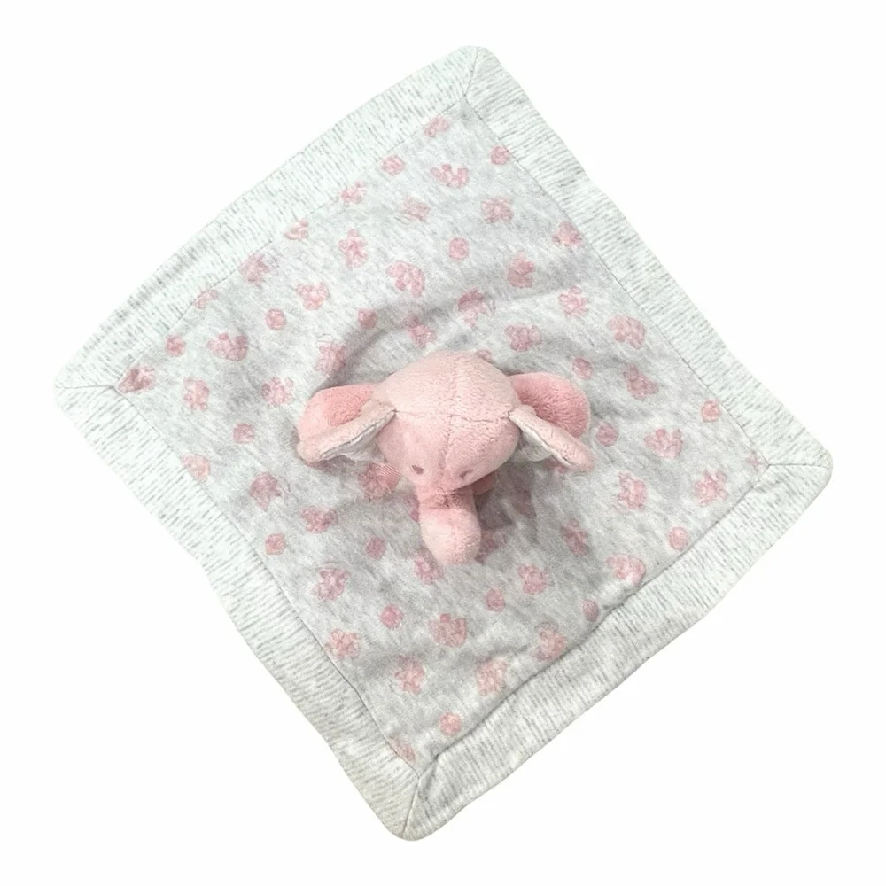 Ralph Lauren Elephant Lovey Bear ABC Blocks Security Blanket Organic Cotton Pink